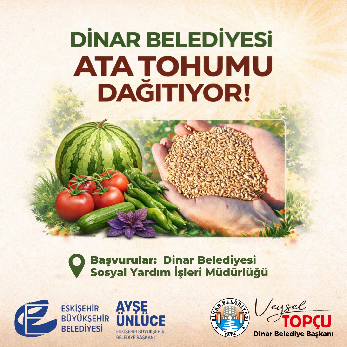 Dinar Belediyesi�nden Ata Tohumu Deste�i